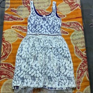 Anthropologie Weston Wear Lace Floral Stripe Dress